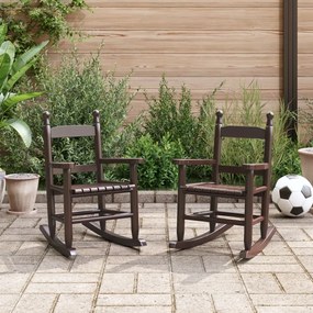 vidaXL Cadeiras de baloiço infantis 2 pcs álamo maciço castanho