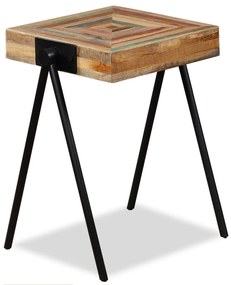 Mesa de apoio em madeira de teca recuperada maciça