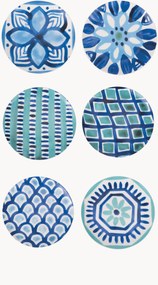 Pratos de pequeno-almoço de porcelana Aquazul, conjunto de 6