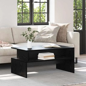 vidaXL Mesa de centro com prateleira Outros Carvalho preto 90 x 55 x 42.5 cm