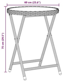 Conjunto de Bistro de Jardim 3 Peças com Almofadas Bege em Rattan Poli