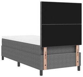 Cama Box com Colchão e Luz LED Cinza Claro em Tecido Corduroy