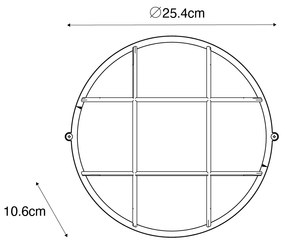 Candeeiro de parede industrial exterior ferrugem marrom IP44 - Hanneke Industrial