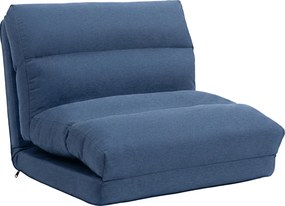 HOMCOM Poltrona de chão sofá preguiçoso poltrona conversível em cama reclinável 90° à 180° tecido - 70 x 72 x 56 cm - azul escuro | Aosom Portugal