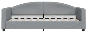 Sofá-cama com gavetão 90x190 cm tecido cinzento-claro