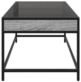 Mesa de centro luzes LED Infinity 70x50x41 cm cinzento sonoma