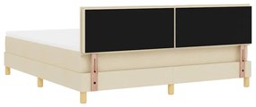 Cama Box Spring com Colchão Creme 180x200 cm Tecido