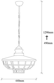 Candeeiro de Teto Sivani Tel – Castanho Escuro – 44 cm Diâmetro