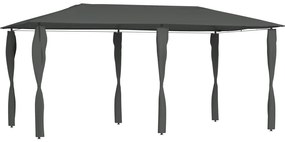 Gazebo 2,98x5,3x2,59 m com capas para postes 160 g/m² antracite