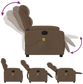 Poltrona de massagens reclinável tecido castanho