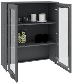 Topo p/ armário alto HAMAR 85x35x100 pinho maciço cinza-escuro