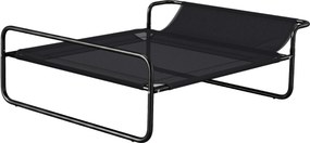 PawHut Cama Elevada para Cães Respirável para Cães Pequenos 91x69x29 cm Tecido de Textilene Apoio de Cabeça Preto | Aosom Portugal
