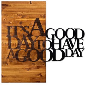 Acessório Decorativo de Parede It's a Good – Nogueira e Preto – 58 x 5