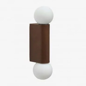 Aplique De Parede Com 2 Bolas De Cristal Em Alumínio Irvine Castanho Café - Sklum