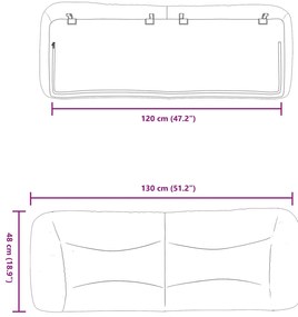 Almofadão de cabeceira 120 cm couro artificial preto