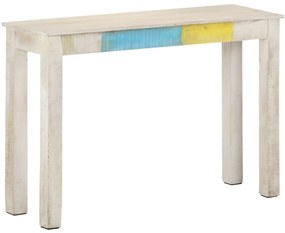 Mesa consola 115x35x77 cm madeira de mangueira áspera branco