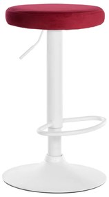 Banco de bar Ponte em veludo e com estrutura branca 38,5 x 60-81 x 38,5 cm Vermelho