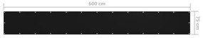 Tela de varanda 75x600 cm tecido Oxford preto