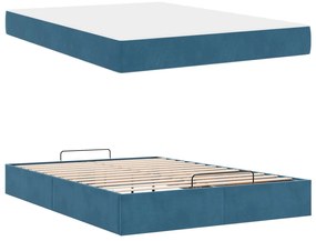 vidaXL Estrutura da Cama Azul 160 x 200 cm Veludo