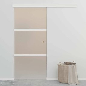 Porta deslizante em vidro ESG e alumínio 90x212 cm prateado