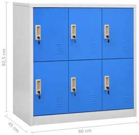 Cacifos 2 pcs 90x45x92,5 cm aço cinzento-claro e azul
