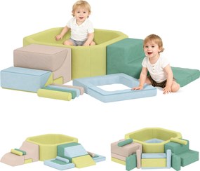 Circuito de motricidade para bebés, módulo de motricidade para bebés com piscina de bolas, capa lavável, 160 x 137,5 x 30 cm, multicolorido