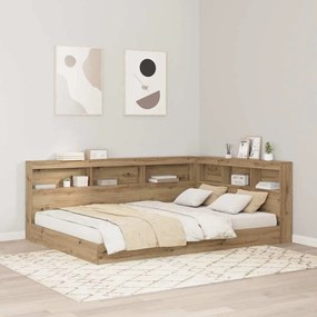 vidaXL Cabeceira de armazenamento carvalho artisiano 150 cm