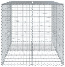 Cesto gabião com cobertura 200x100x100 cm ferro galvanizado