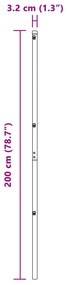 Postes de cerca vidaXL 52 pcs Verde Ø32 mm 200 cm Aço galvanizado