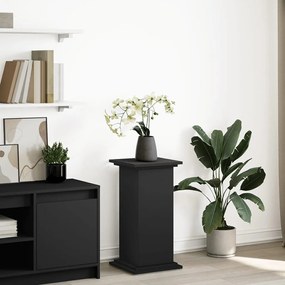 vidaXL Suporte expositor com arrumação derivados de madeira preto