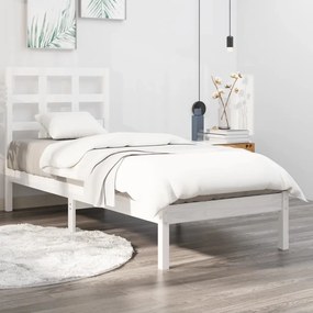 vidaXL Estrutura de cama 100x200 cm madeira maciça branco