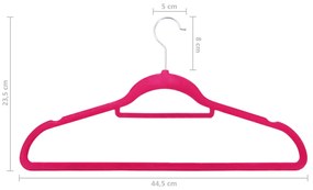 100 pcs conjunto de cabides antiderrapantes veludo rosa