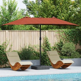 vidaXL Guarda-sol de Jardim Terracota 385 x 209 x 244 cm tecido