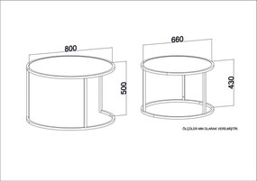 Conjunto de Mesas de Apoio Tambur – Branco – 66/80 cm