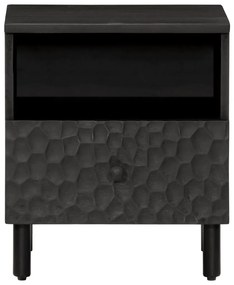 Mesas de cabeceira 2 pcs 40x33x46 cm mangueira maciça preto