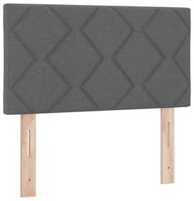 Cama Box com Colchão Cinza Escuro 80x200 cm Tecido