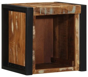 Mesa de cabeceira multicor 40x35x40cm madeira maciça recuperada