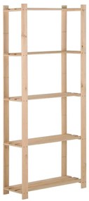 Unidade arrumação 5 prateleiras 80x28,5x170 cm pinho maciço