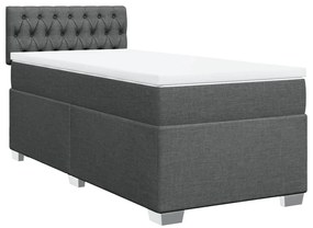 Cama com molas/colchão 90x200 cm tecido cinzento-escuro