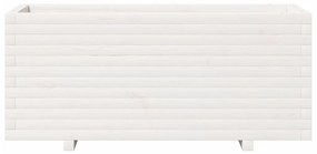 Vaso/floreira de jardim 110x40x49,5 cm pinho maciço branco