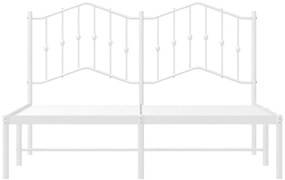 Estrutura de cama com cabeceira 150x200 cm metal branco