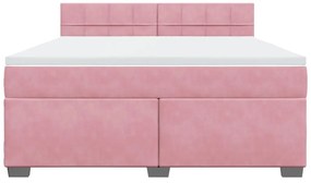 Cama com molas/colchão 180x200 cm veludo rosa