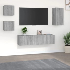 vidaXL Conjunto móveis de TV 5 pcs madeira processada sonoma cinza