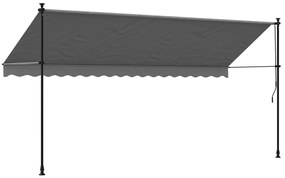 Toldo retrátil 400x150 cm tecido e aço antracite