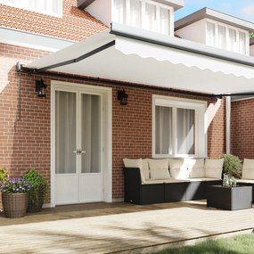 Toldo Retrátil Manual vidaXL Branco 500x300 cm, Tecido de Substituição