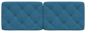 Almofadão de cabeceira 120 cm veludo azul