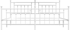 Estrutura de cama com cabeceira e pés 193x203 cm metal branco