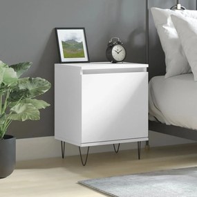 vidaXL Mesa de cabeceira 40x30x50 cm derivados de madeira branco