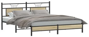 Estrutura cama s/ colchão derivados de madeira carvalho sonoma