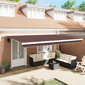 vidaXL Toldo retrátil manual 500x300 cm castanho